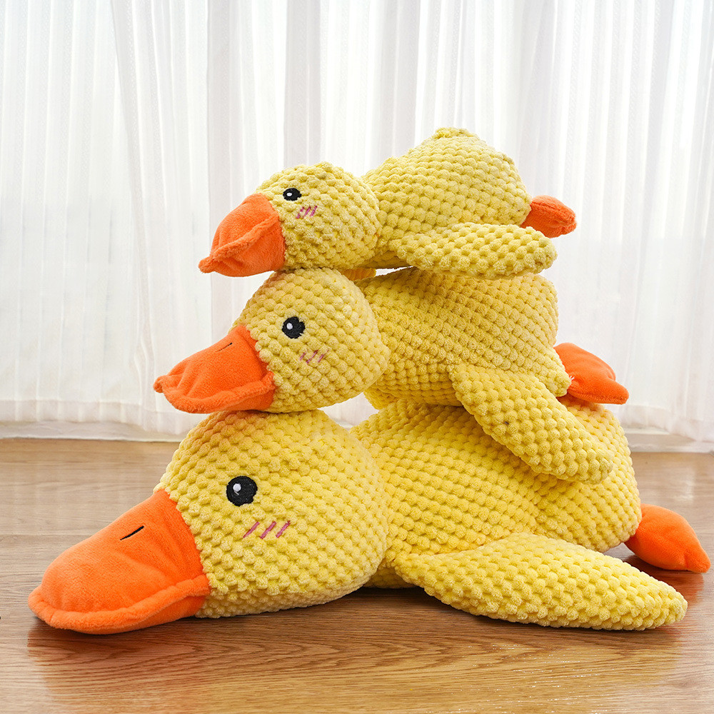 Gato pato amarelo cão brinquedo de pelúcia resistente à mordida Molar som aliviar o tédio ferramenta útil Golden Retriev
