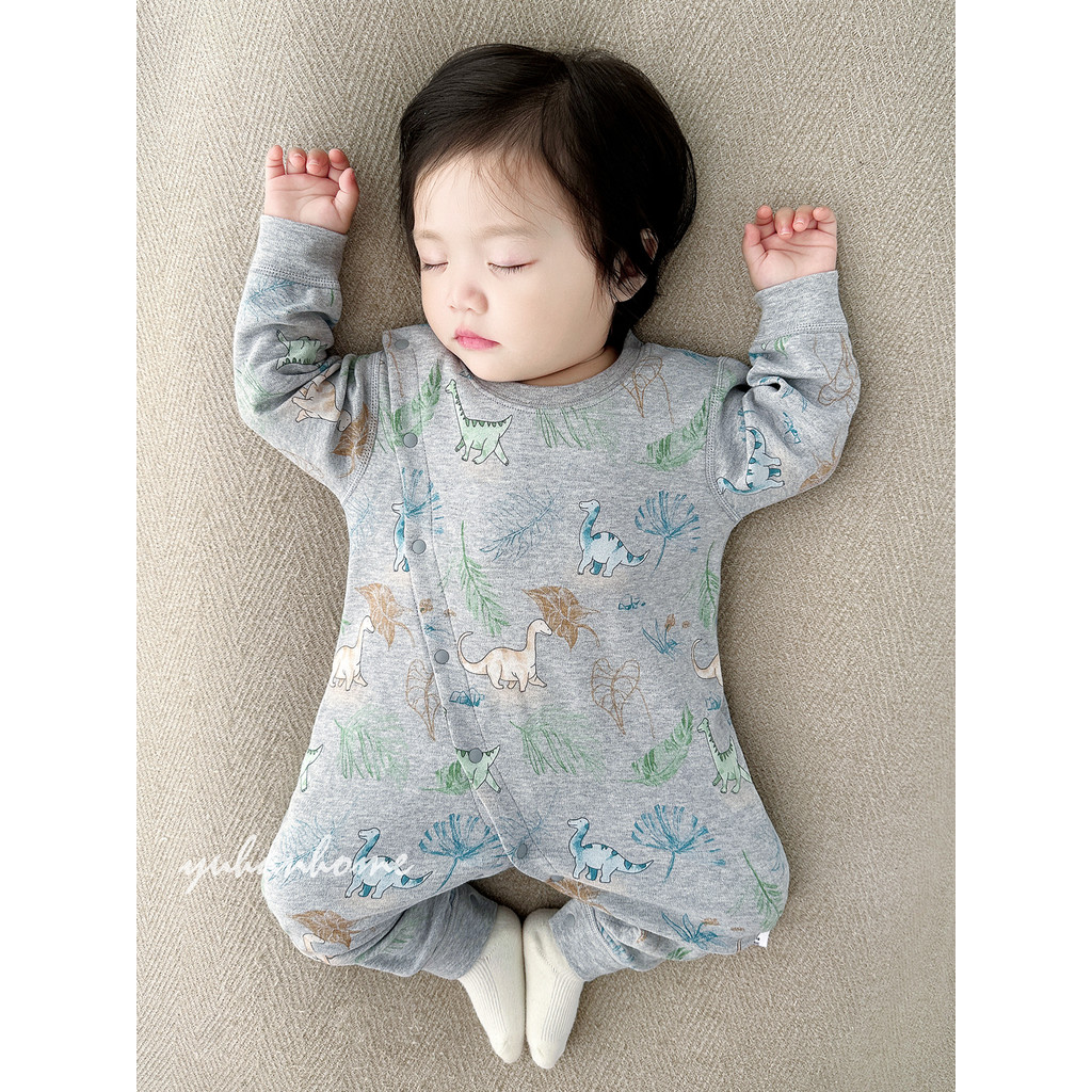 Macacão de bebê primavera outono puro algodão desossado proteção da barriga roupa interior recém-nascido macacão bebê qu