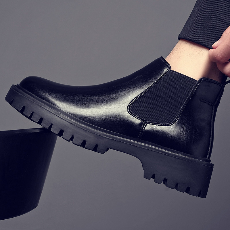 Primavera outono estilo Chelsea botas masculinas britânico Martin botas de inverno velo-velo chaminé botas de alta quali
