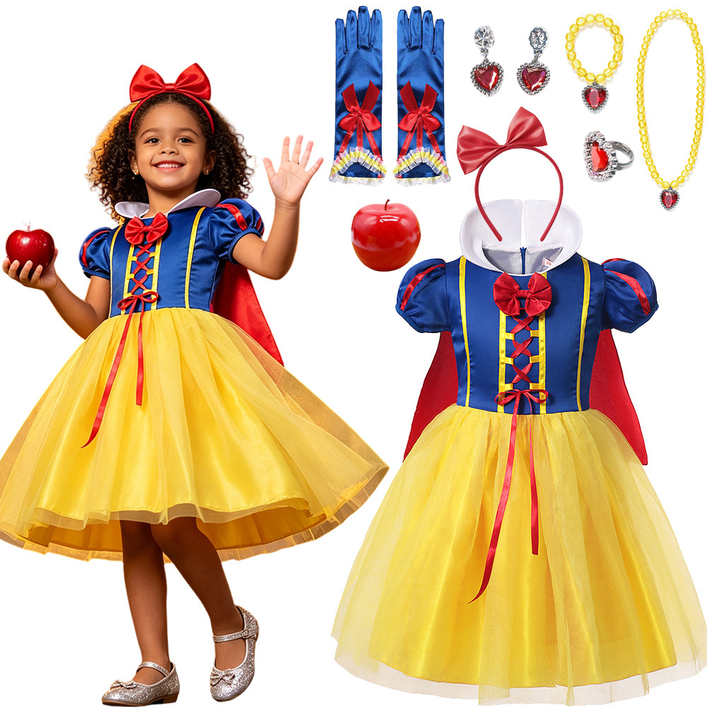 Vestido De Princesa Branca De Neve Para Meninas , Fantasia De Cosplay De Halloween Crianças , Dramatização De Festa