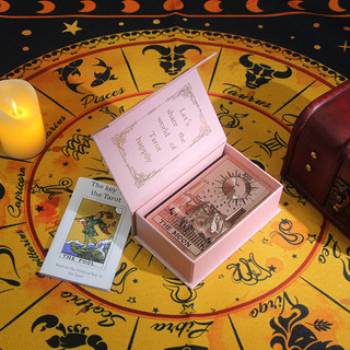 Baralho de Tarô Tarô dourado Rosa Tarô dourado colorido plástico PET impermeável