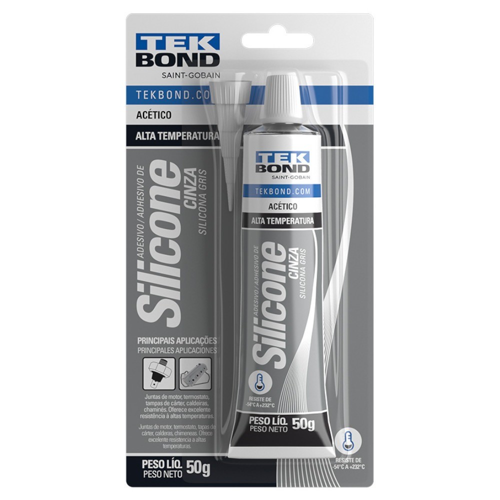 Silicone acético para alta temperatura 50 gramas - Tekbond