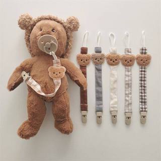 Coreano coreano ins estilo urso bebê chupeta corrente bebê mordedor anti-perdido clipe chocalho brinquedo anti-gota cord