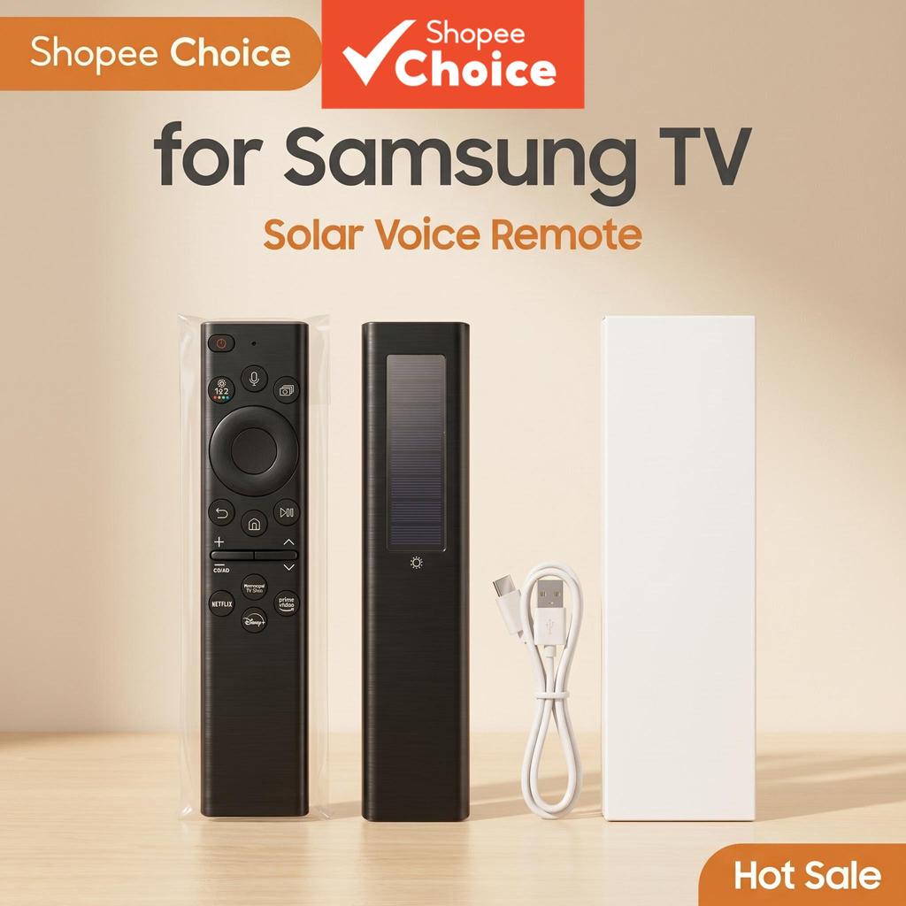 Controle Remoto de Voz Solar para Samsung QLED 8K Android Smart TV com Teclas de