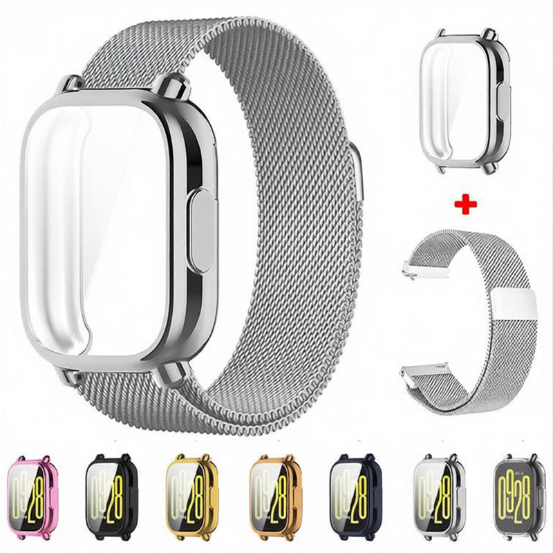 Pulseira Milanesa 22mm + Capa TPU Para Relógio Redmi Watch 5 Active/5 Lite Capinha Strap Protetor Tela Acessórios