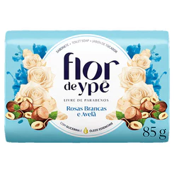 Ypê Sabonete Barra Rosas Brancas e Avelã Flor de Envoltório 85g