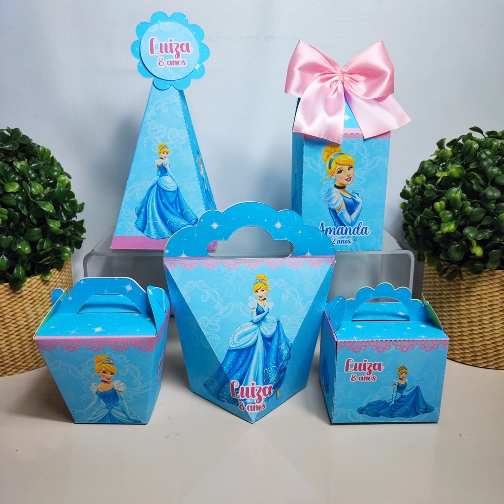 Cinderela - Kit Festa Infantil - Lembrancinhas Personalizadas – Aniversário (Pegue e Monte)
