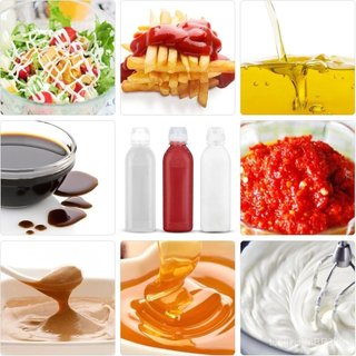 Frascos de Apertar para Condimentos, Dispensador de Azeite, Frascos de Ketchup (Pacote com 4) 500ml (17 oz), Material PP