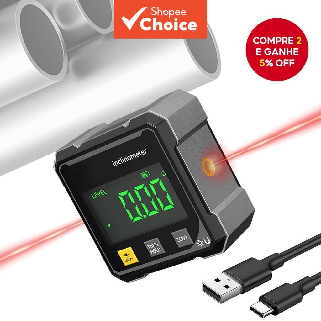  Ferramenta de Chanfro com Display Digital a Laser e Instrumento Eletrônico de Medição de Ângulo Horizontal