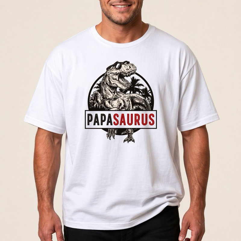 Camiseta Masculina Estampada Dinossauro Casual Moderna Confortável Camisa Personagens.