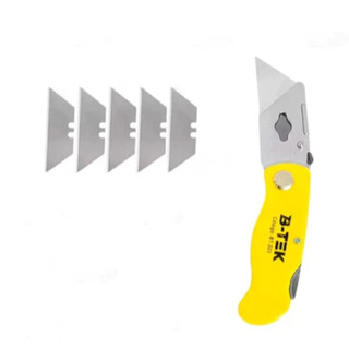 Estilete Canivete Dobravel Compacto Profissional Amarelo