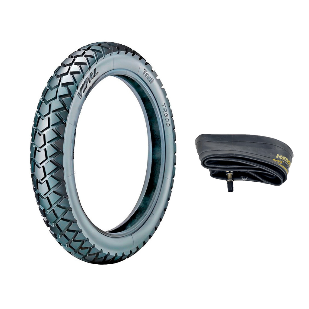 Kit Pneu Vipal 120/90-17 TR300 Traseiro +1 Câmara de Ar XT660 Falcon 400 NXR Bros XRE190 XTZ Crosser