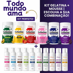 Kit Gelatina Ativadora de Cachos 1kg Linda&bella + Mousse Modelador 150ml - L&beauty