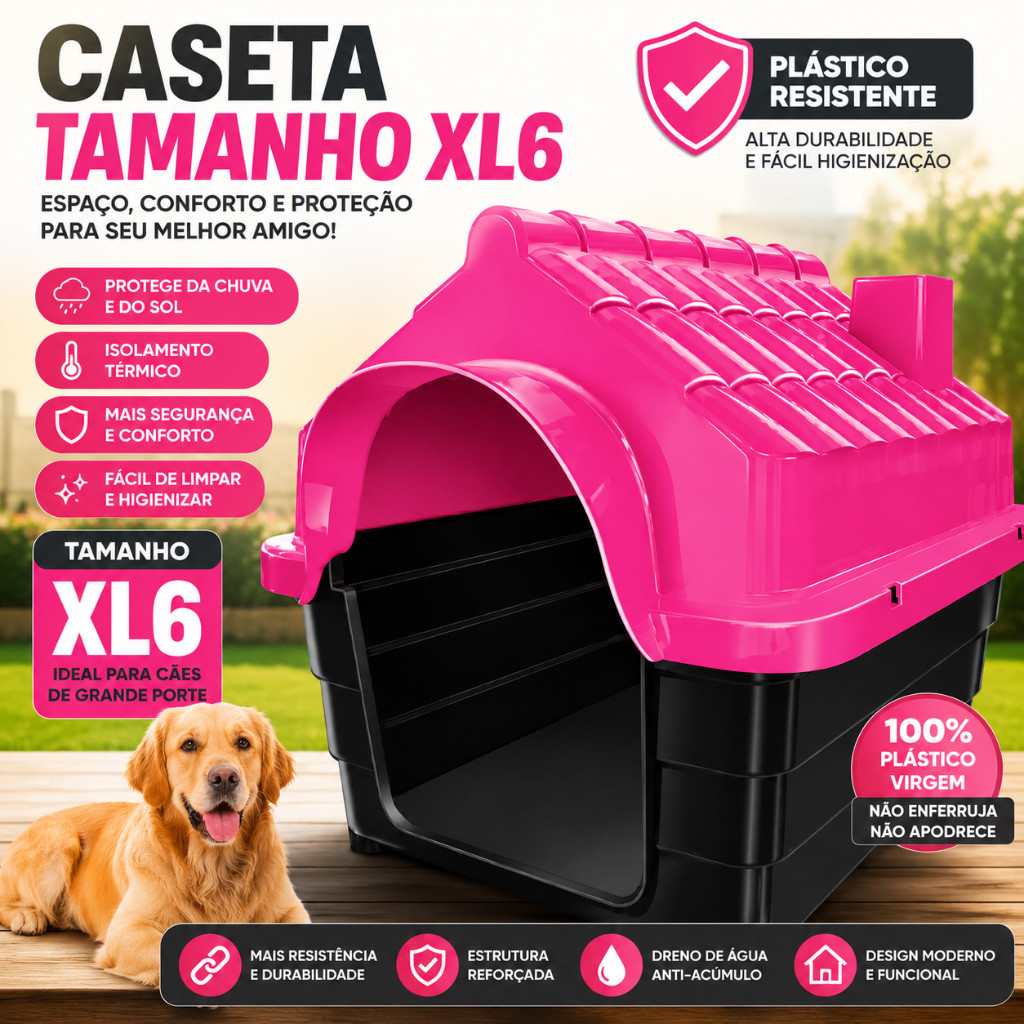 Casa Casinha Plastica De Cachorro Cães N6 Desmontável Varias cores