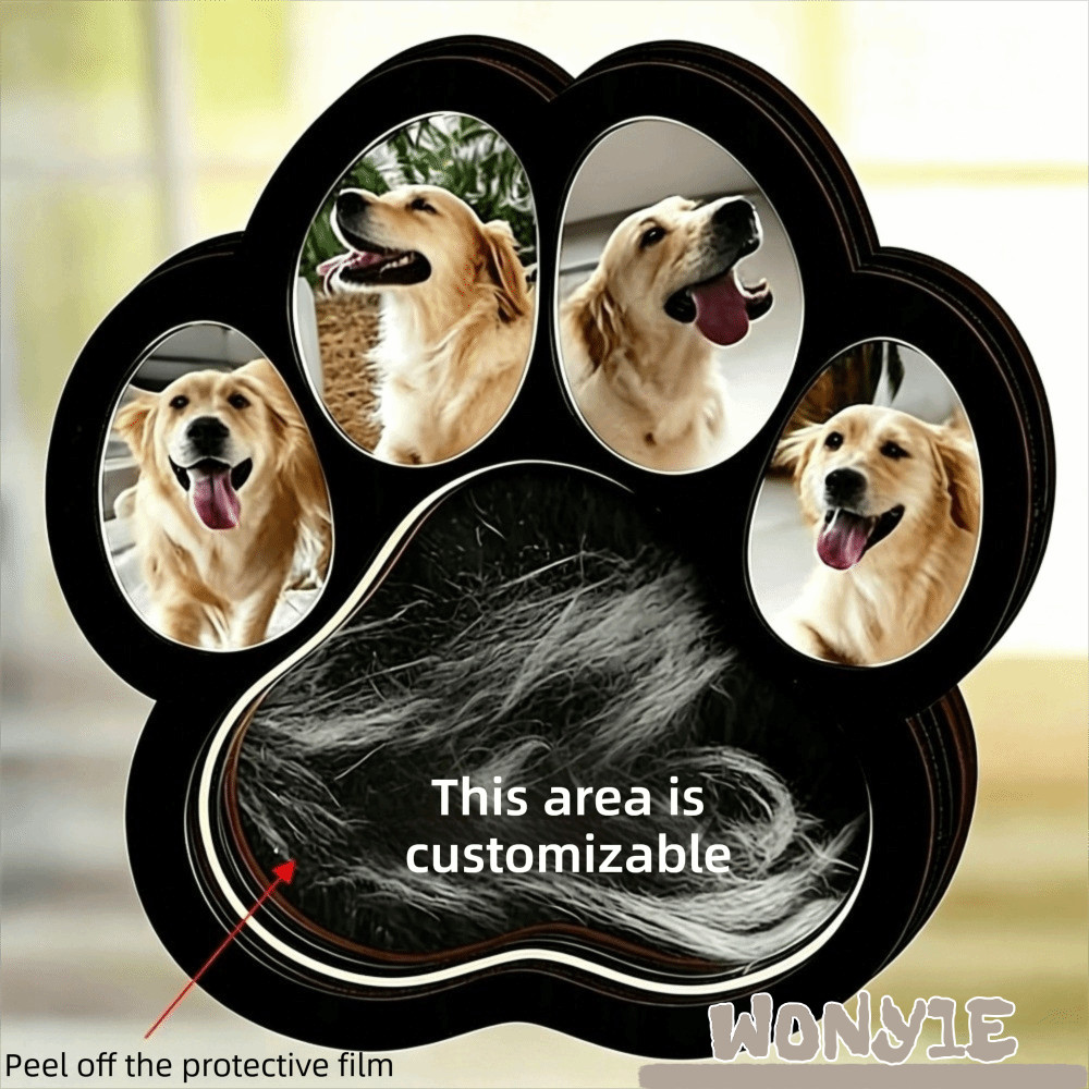 Caixa De Lembrança De Pele De Animal De Estimação WONY1E , Com Porta-Retratos , Memorial Para Animais Armazenamento Em F