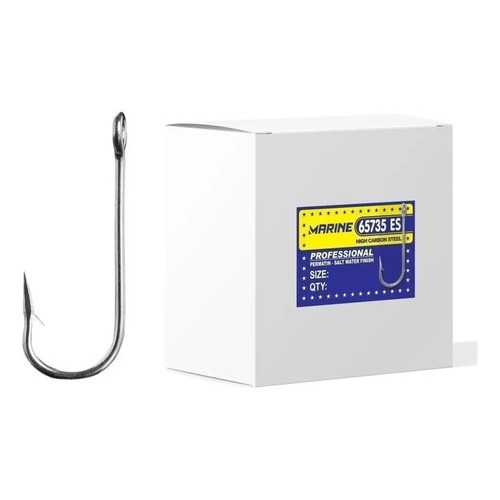 Anzol Marine Sports 65735 ES Nº 12 Aço Carbono com Furo Caixa 100 Unidades Pesca Esportiva Pescaria