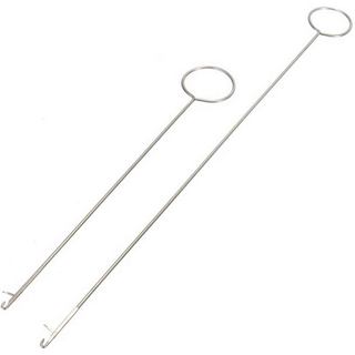 2 Peças de Gancho Virador de Laços de Costura em Aço Inoxidável de 10,4" e 7" com Fecho para Tecidos, Tubos, Correias, C