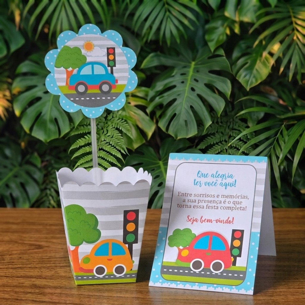 Centros de mesa + Plaquinhas CARRINHOS lembrancinhas personalizadas mimos aniversario infantil decoração