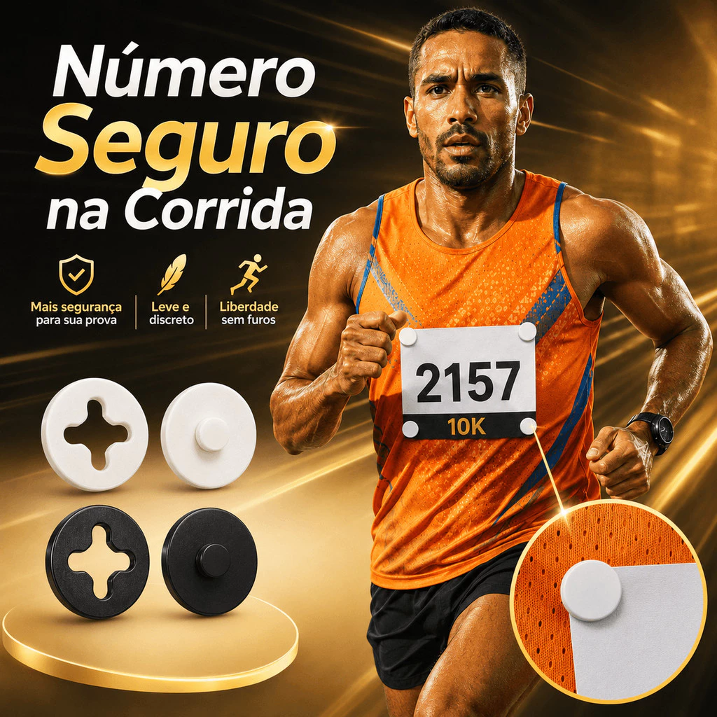 Clip Button Prendedor de Número de Peito Corrida Maratona Kit 4, 8, 16 ou 32 Peças Reutilizável — imagem 1