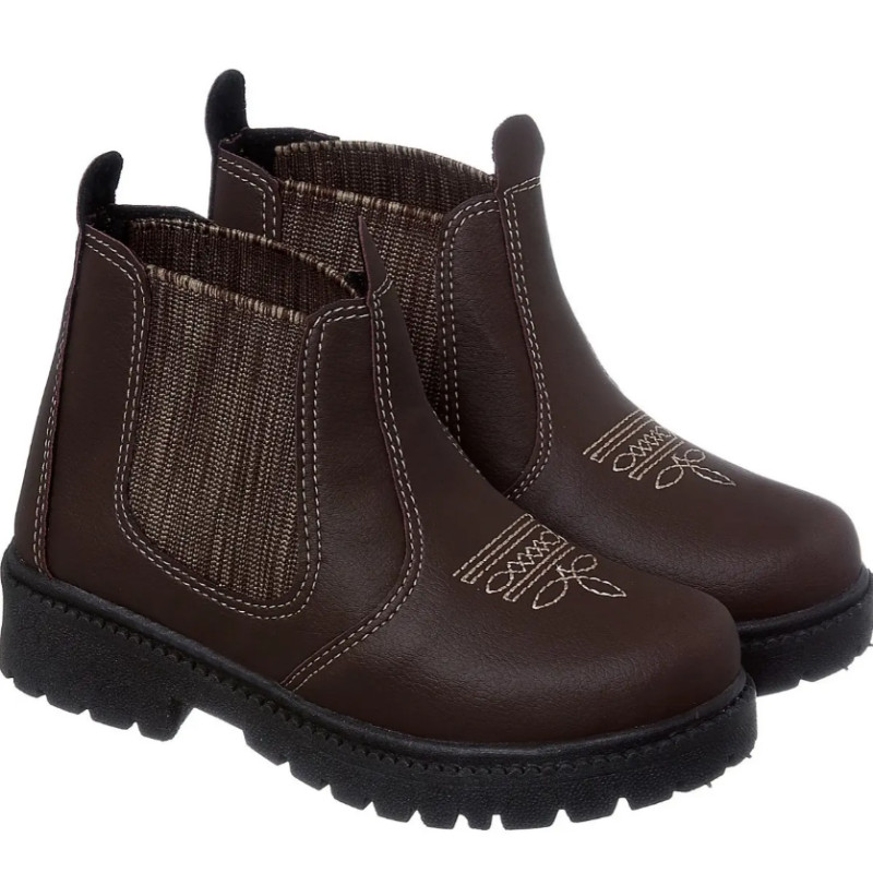 Bota Infantil Country Masculino Cano Curto com Elástico | Confortável, Antiderrapante e Resistente