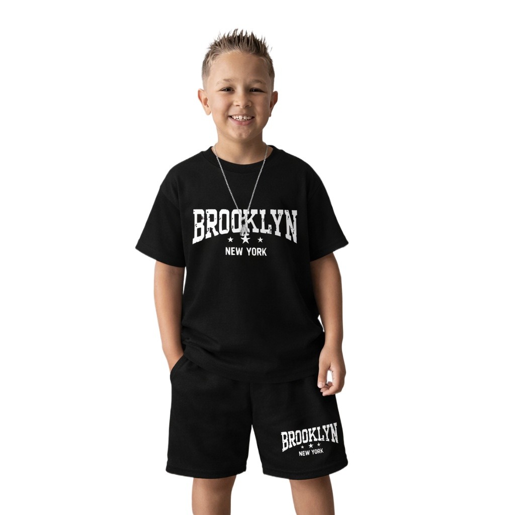 Kit Blusa+shorte,Conjunto Infantil Camiseta 100% Algodão e Short Moletinho Menino Estiloso,juvenil,blusa