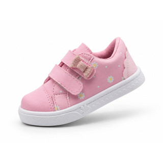 Tênis Infantil Menina Rosa Delicado Floral Casual Lacinho