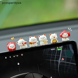 [prosperityus] 6 Peças de Estatuetas de Animais, Modelo da Sorte, Novos Ornamentos Maneki Neko de Desenho Animado Chinês
