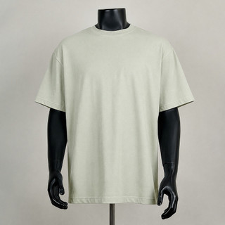 Americano em torno do pescoço puro algodão camiseta masculina de manga curta solta Casual estudante cor sólida básico Al