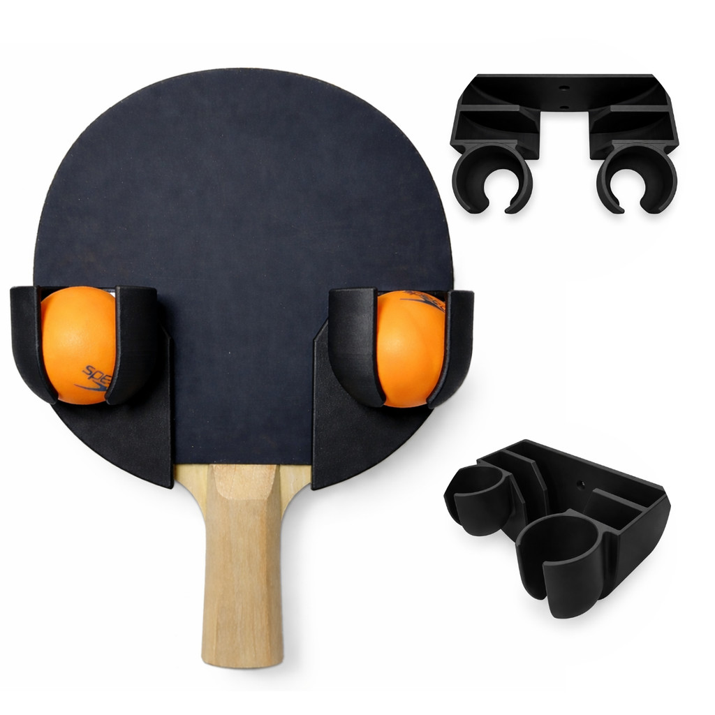 Suporte Parede Para 2 Raquetes Bolinhas Ping Pong Premium