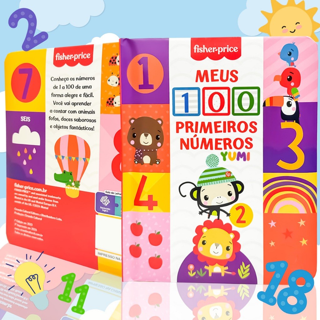 Livro Infantil Do Bebê Meus 100 Primeiros Números Fisher-price Capa Dura Original