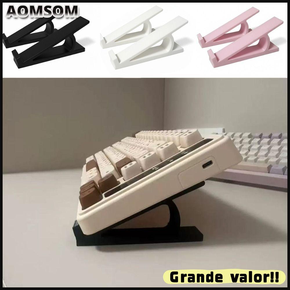 AOMSOMMU 1 Par De Suporte Elevado Para Teclado , Riser De Computador De Plástico Portátil , Monitor De Acessórios