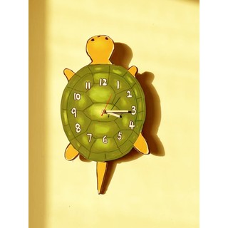 Criativo bonito cauda balançando pequena tartaruga relógio de parede decorativo mudo Original relógio de parede simples 
