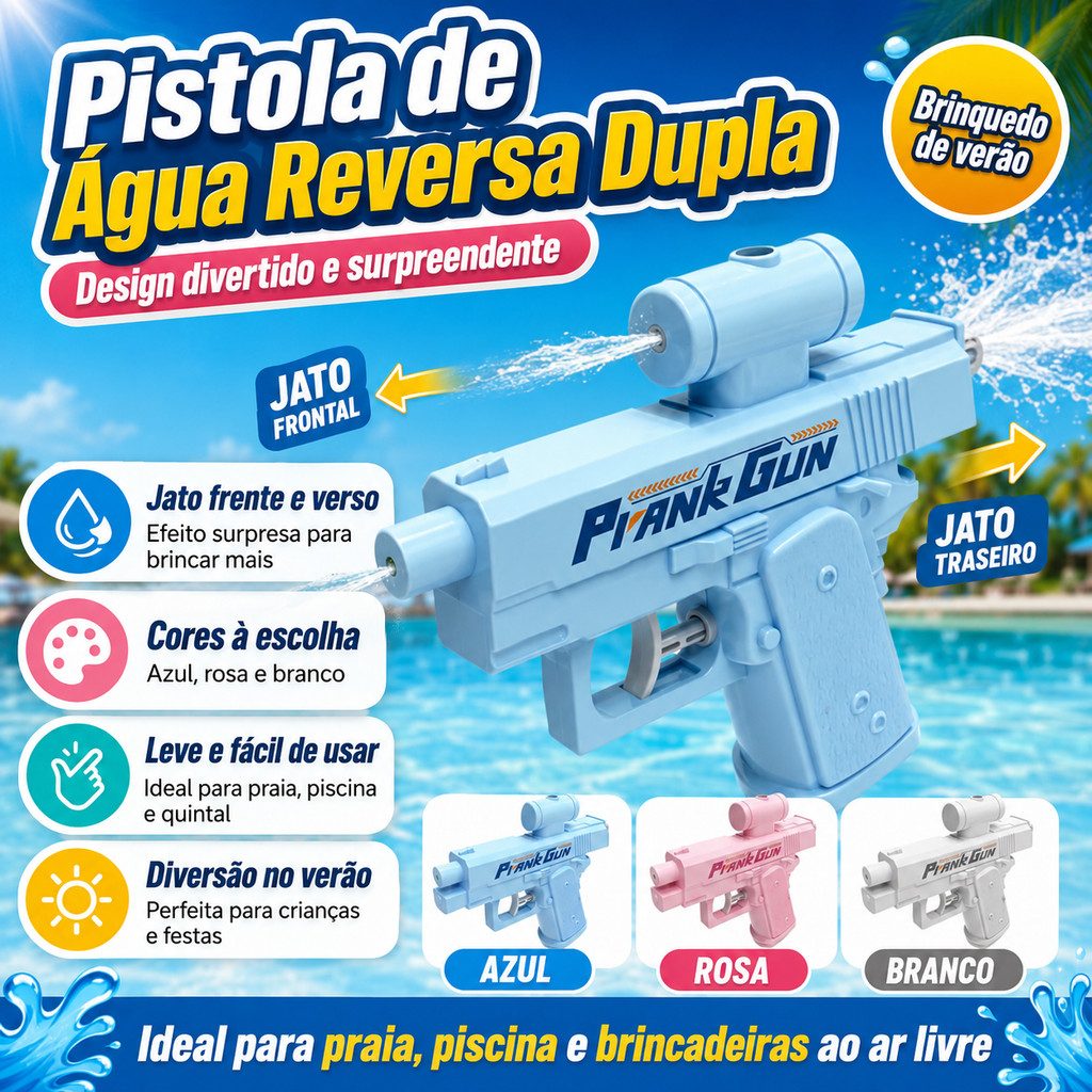 Brincadeiras com brinquedos em alta: pistola de água de dupla ação - Presente de Natal