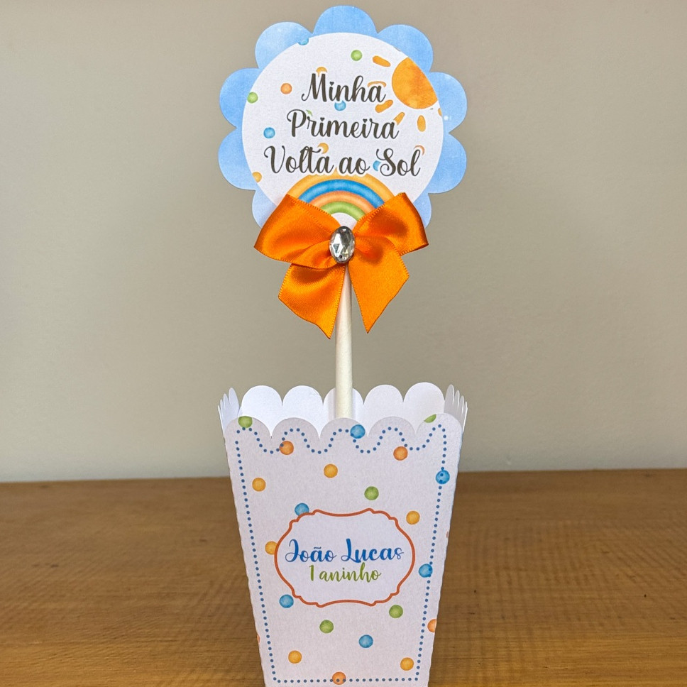Cachepô  Centro de Mesa Primeira volta ao sol Lembrancinhas para Festa Lembrancinhas personalizadas Festa Infantil