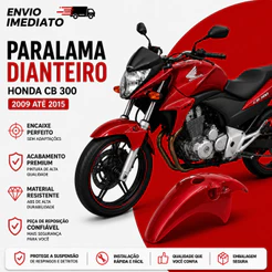 Paralama Dianteiro Honda Cb 300 Cb 300R 2009 Á 2015 Vermelho Pimenta Pro Tork