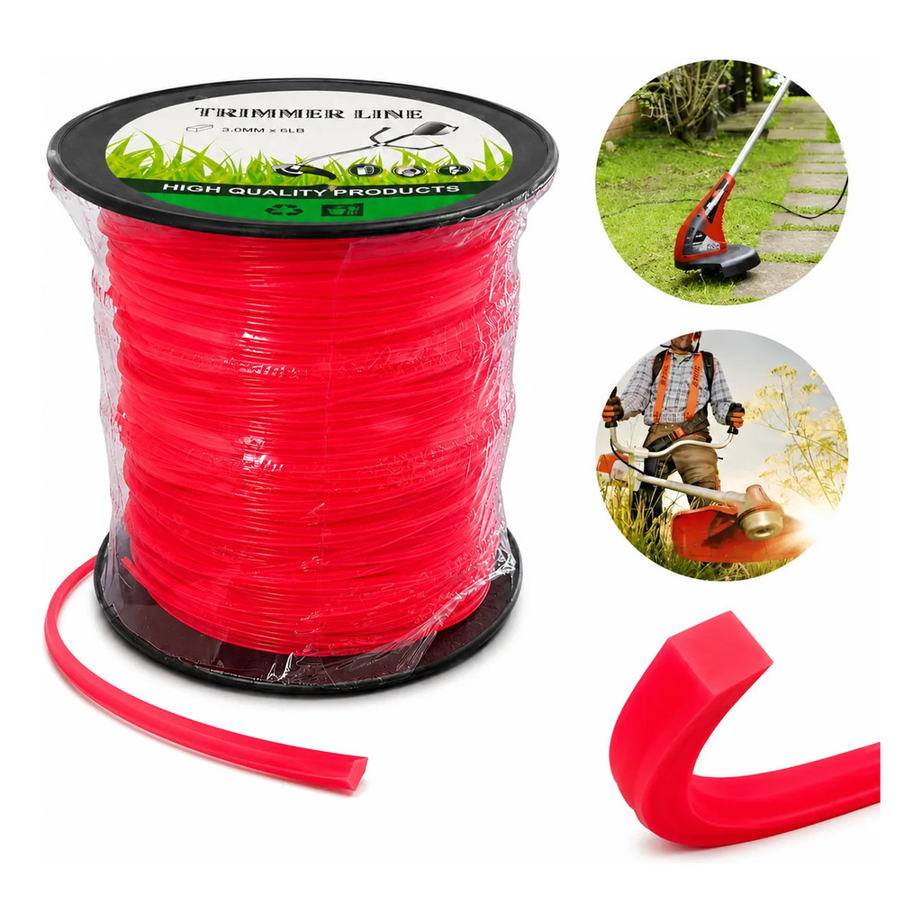 Rolo Fio Nylon Roçadeira Aparador Grama Quadrado 3mm 2kg