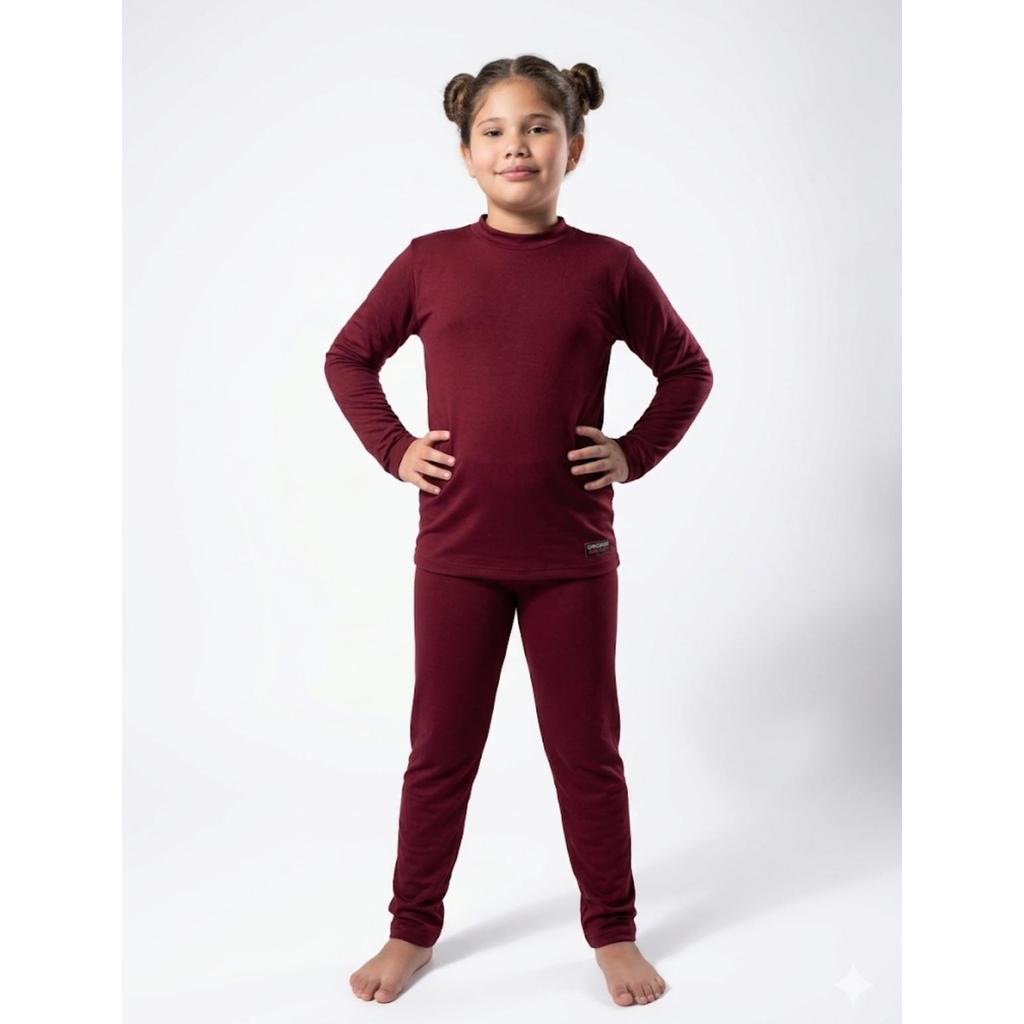 Conjunto Segunda Pele Infantil Térmico Peluciado Canelado Calça e Blusa de Frio Inverno Infantil Juvenil Roupa Quentinha