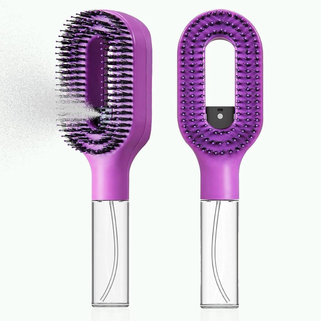 Escova De Cabelo Com Nebulização 2 Em 1 Spray De Água Embutido , Desembaraçadora Úmida E Seca Para Cabelos Cacheados/Gro