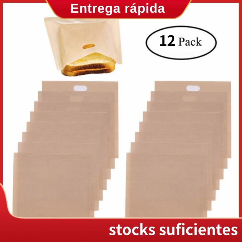 12pçs Saco Reutilizável Antiaderente De Cozimento De Pão Sacos De Sanduíche Torradas Microondas Aquecimento Ferramentas 