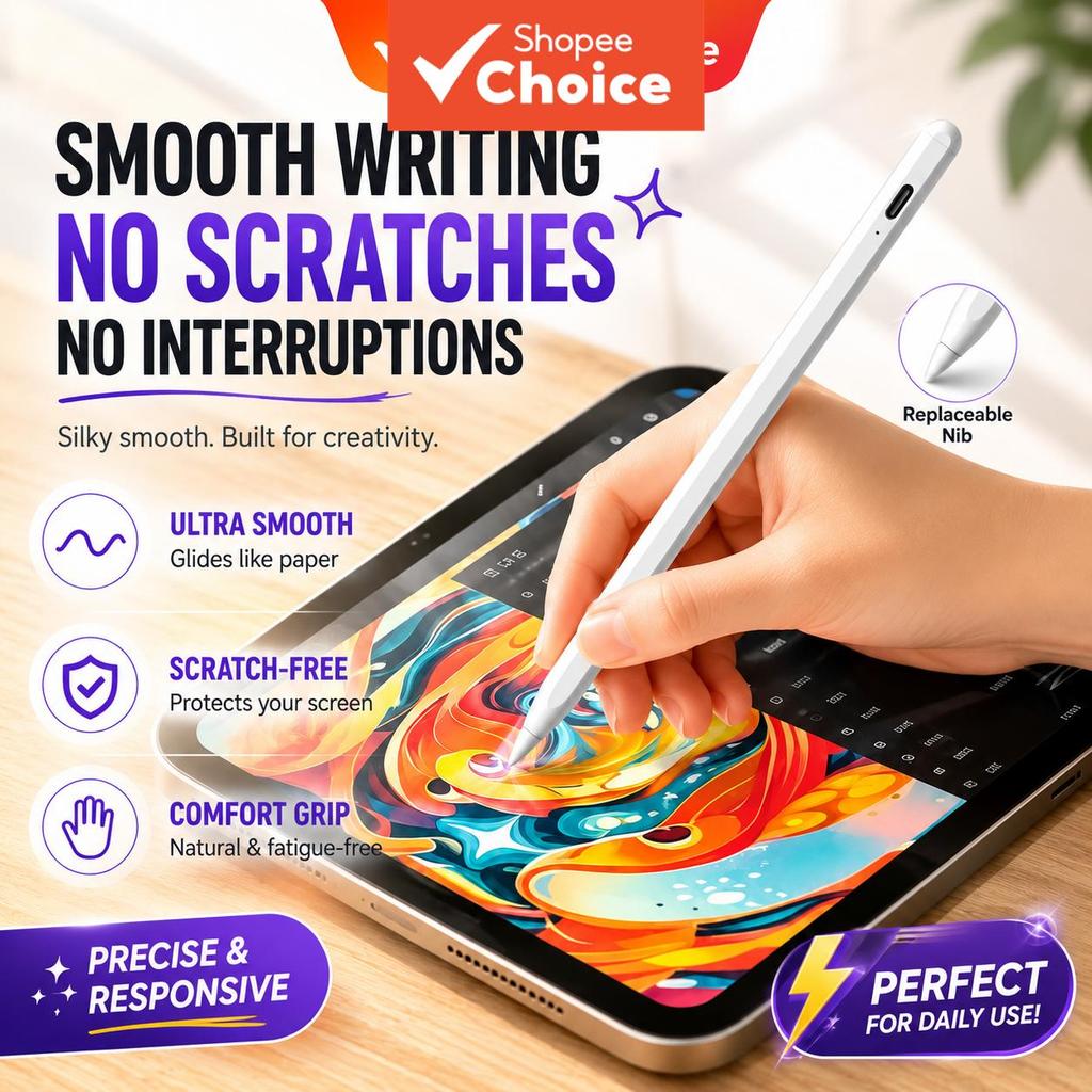 Caneta Touch Stylus Bluetooth Inteligente Magnética para iPad, Lápis de Tela Capacitiva para Tablets Apple iPad Pro Air