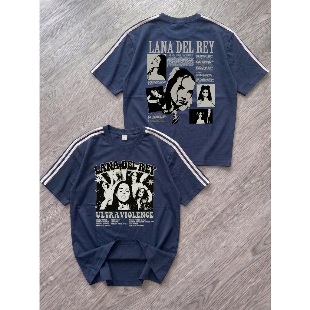 Camiseta Lana Vintage Detalhe Manga Listrada Algodão Premium