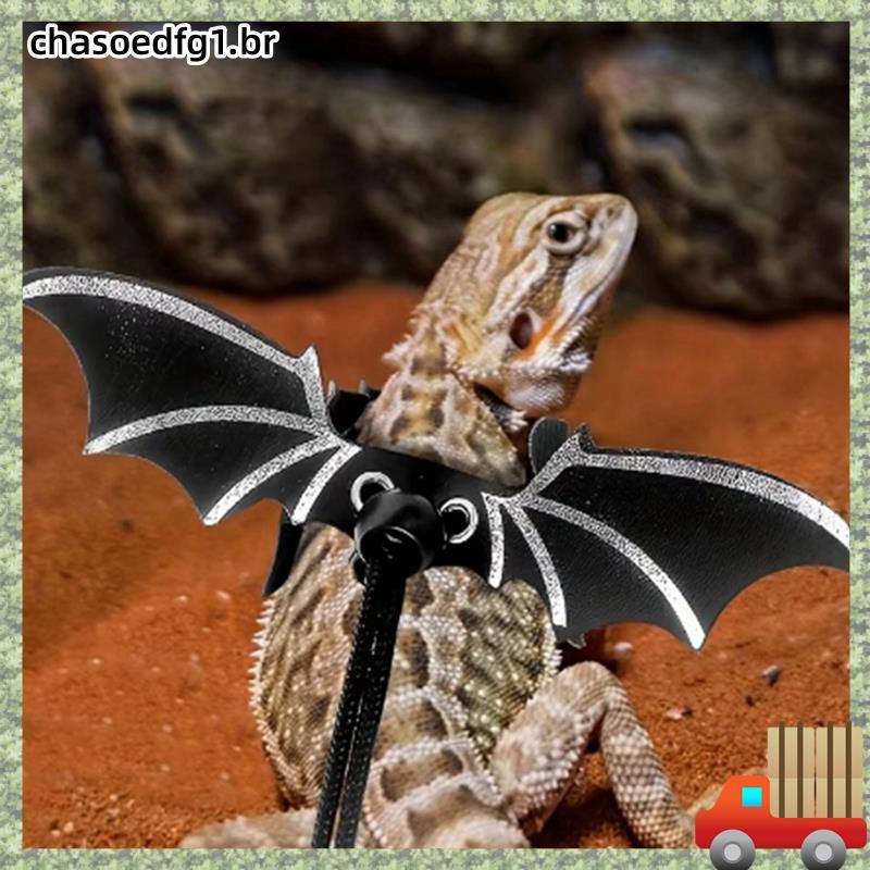 Conjunto De Trela De Arnês De Lagarto , Peito De Asa De Couro Para Animais De Estimação De Escalada , Corda De Tração De