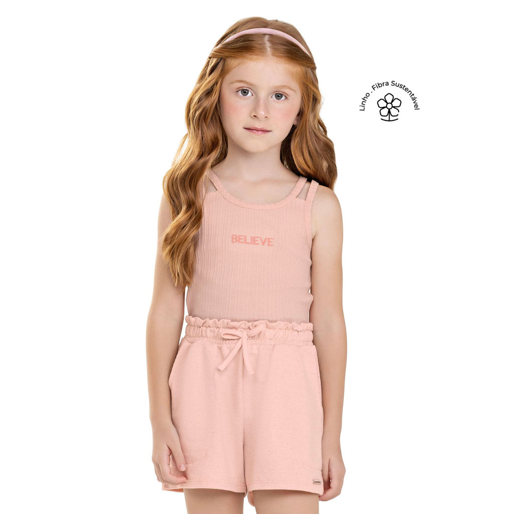 Conjunto Infantil Menina Believe Colorittá Rosa