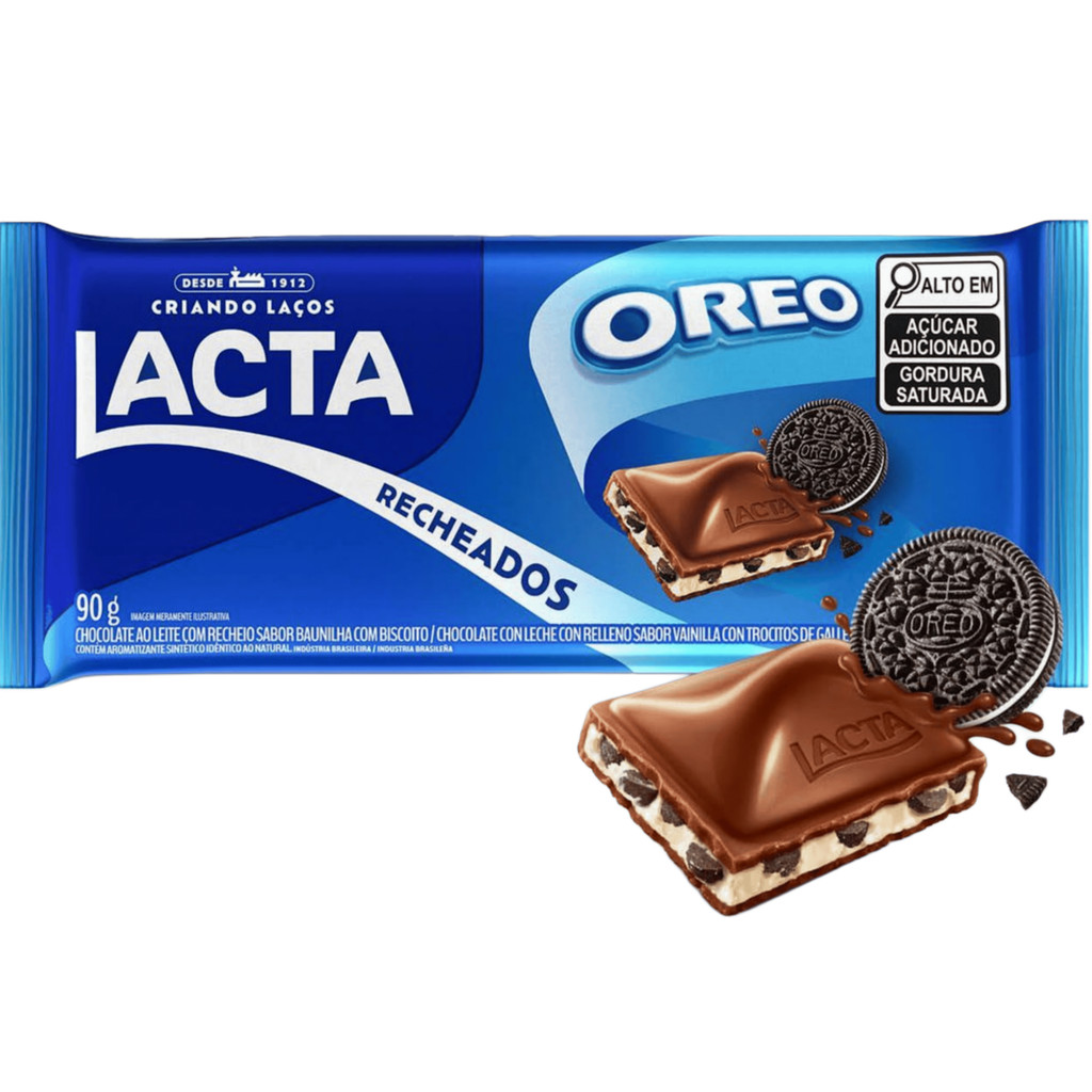 Lacta Chocolate ao Leite com Recheio de Oreo 90g