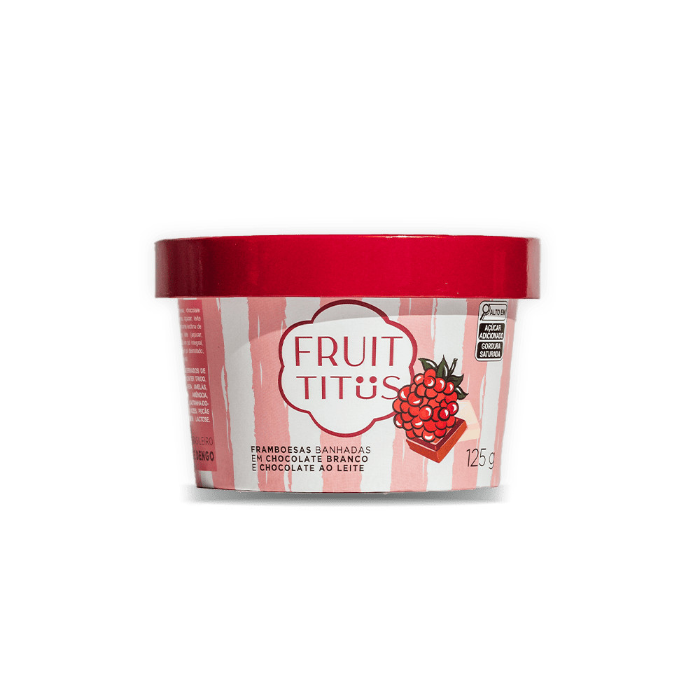 Fruit-Titüs Framboesas banhadas em chocolate branco e chocolate ao leite 125g · foto 2