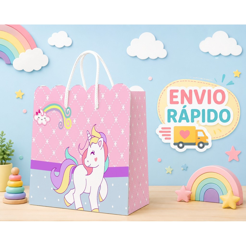 SACOLINHA UNICÓRNIO ROSA | MENINA |ENVIO RÁPIDO | LEMBRANCINHA | KIT FESTA | FESTA INFANTIL MENINA E MENINO