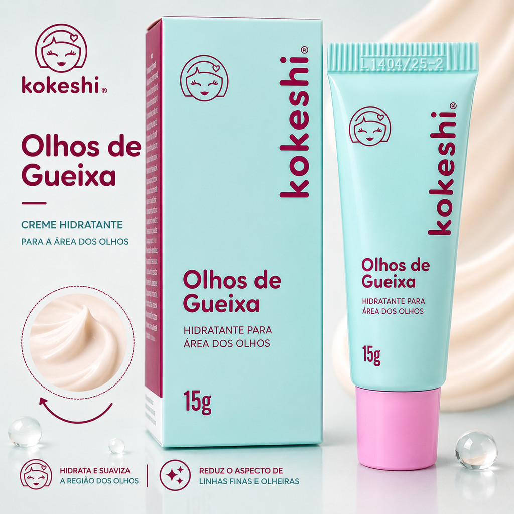 Creme Para Área Dos Olhos Olhos de Gueixa KOKESHI 15g Creme Área dos Olhos Olheiras Clareador KOKESHI