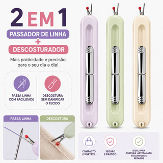 Passador de Agulha 2 em 1 Linha Costura na Agulha Auxiliar Agulha Costura Fácil