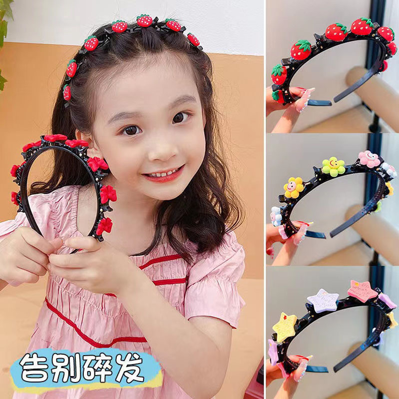 Faixas de cabelo infantis para meninas, faixas trançadas, acessórios de cabelo, faixas de cabelo de verão para bebês pri
