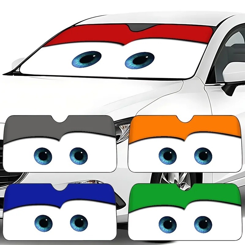 L-Lightning M-McQueen Eyes Car SunShade Pára-Brisas Viseira Da Janela Dianteira 70x130cm Solar Proteger Xadrez Presente 